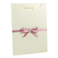 Wedding Invitations - C6 Glamour Pocket - Embossed Roses Ivory - click for more details