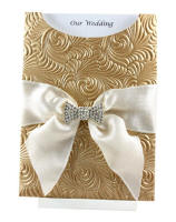 Wedding Invitation - C6 Glamour Pocket Majestic Swirl Mink Pearl - click for more details