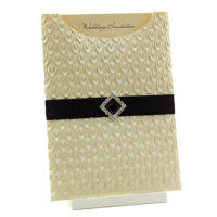 Wedding Invitation - C6 Glamour Pocket Peacock Ivory Pearl - Click for more details