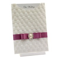 Wedding Invitation - C6 Glamour Pocket Thunder White Pearl Oval Cluster - Click for more details