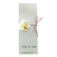 Wedding Invitations - DL 3 Panel Slimline Ice Gold Orchid - Click for more details