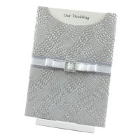 Wedding Invitations - C6 Glamour Pocket - Destiny Silver Pearl - click for more details
