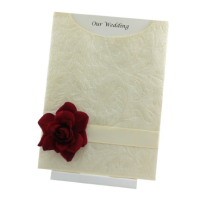 Wedding Invitation - C6 Glamour Pocket - Botannica Ivory Pearl Rose - Click for more details