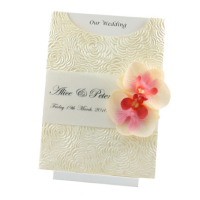 Wedding Invitation - C6 Glamour Pocket - Bouquet Ivory Pearl Orchid - Click for more details