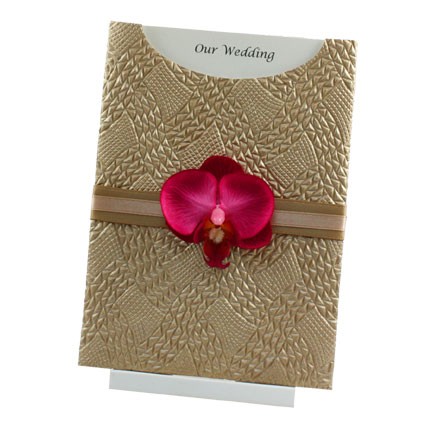 Wedding Invitation C6 Glamour Pocket Destiny Mink Pearl Orchid