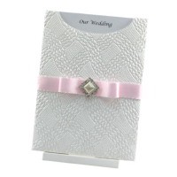 Wedding Invitation - C6 Glamour Pocket - Destiny White Pearl Cluster - Click for more details