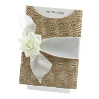 Wedding Invitations - C6 Glamour Pocket Sea Breeze Mink Pearl Rose - Click for more details
