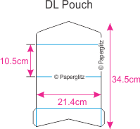Dimensions of DL Pouch Pocket Fold Wedding Invitations