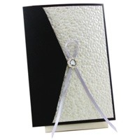 Wedding Invitations A6 Folio Pocket Fold Licorice Black Pebbles