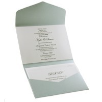 Wedding Invitations C6 Pouch Pocket Fold Silver - Inside View
