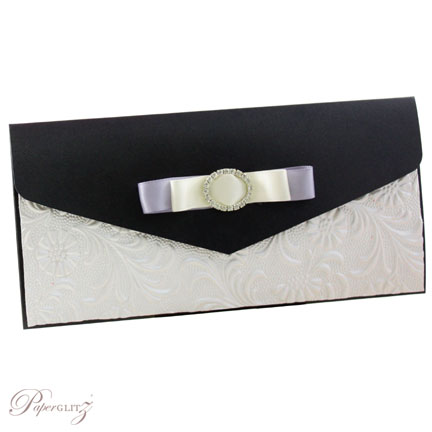 Inspirational Wedding Invitations DL Pouch Pocket Fold Glittering Tuscany with Oval Buckle