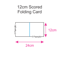 12cm Square Scored Folding Cards