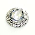 Diamante Button - Circle Clear - 10 Pack
