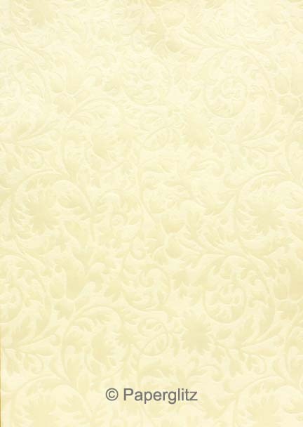 Handmade Embossed Paper - Botanica Ivory Pearl A4 Sheets