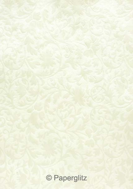 Handmade Embossed Paper - Botanica White Pearl A4 Sheets