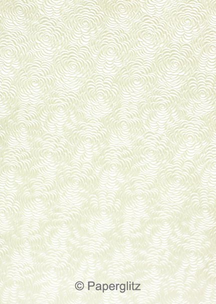 Handmade Embossed Paper - Bouquet White Pearl Full Sheet (56x76cm)