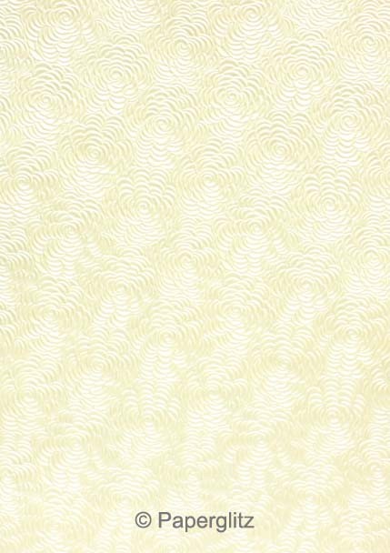 Handmade Embossed Paper - Bouquet Ivory Pearl A4 Sheets