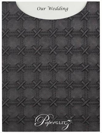 Glamour Pocket C6 - Embossed Cross Stitch Black Pearl