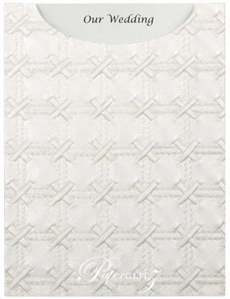 Glamour Pocket C6 - Embossed Cross Stitch White Pearl