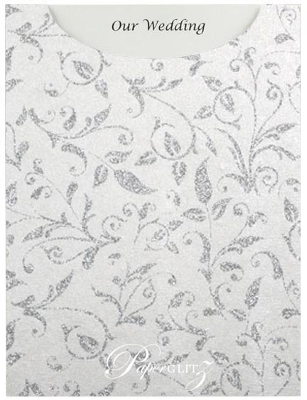 Glamour Pocket C6 - Glitter Print Enchanting DS White Pearl & Silver Glitter