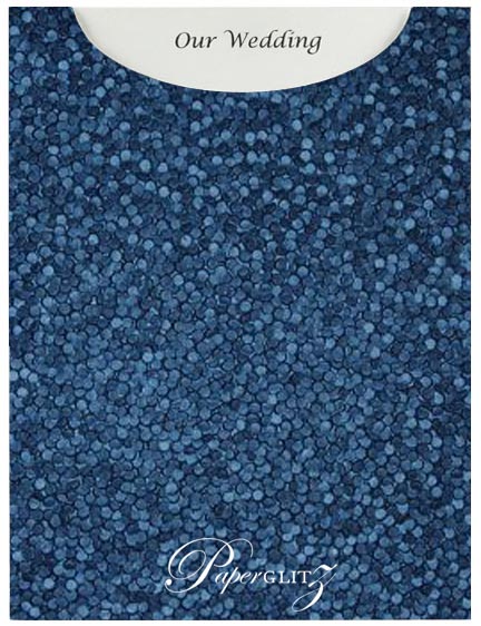 Glamour Pocket C6 - Embossed Pebbles Peacock Navy Blue Pearl