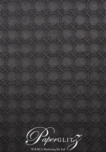 Glamour Add A Pocket 9.3cm - Embossed Cross Stitch Black Pearl