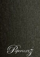 120x175mm Scored Folding Card - Crystal Perle Metallic Licorice Black