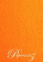 120x175mm Flat Card - Crystal Perle Metallic Orange