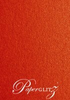 13.85x20cm Flat Card - Crystal Perle Metallic Scarlet Red
