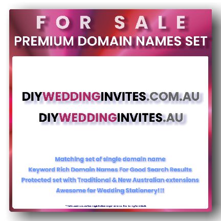 DIYWEDDINGINVITES.COM.AU - Premium Domain Name Set