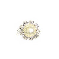 Diamante & Pearl Cluster - Circle Small Ivory - 10 Pack