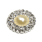Diamante & Pearl Cluster - Circle Dual Ivory - 10 Pack