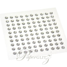 Self-Adhesive Diamantes - 3mm Round Clear - Sheet of 100