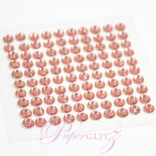 Self-Adhesive Diamantes - 4mm Round Rose Pink - Sheet of 100