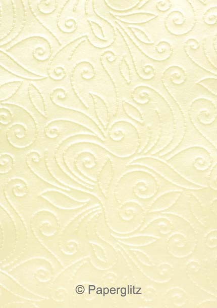 Handmade Embossed Paper - Elyse Ivory Pearl A4 Sheets