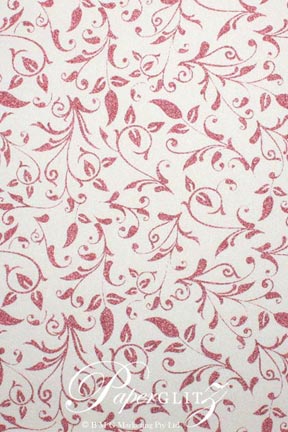 Handmade Chiffon Paper - Enchanting White Pearl & Pink Glitter A4 Sheets