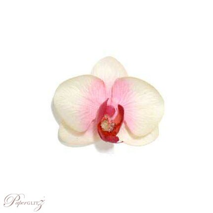 Phalaenopsis Silk Orchid Heads - Cream / Pink - 24Pck
