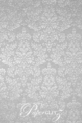 Handmade Embossed Paper - Embossed Grace Silver Pearl Full Sheet (56x76cm)