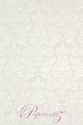 Handmade Embossed Paper - Embossed Grace White Pearl Full Sheet (56x76cm)