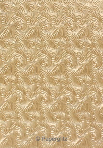 Handmade Embossed Paper - Majestic Swirl Mink Pearl A4 Sheets