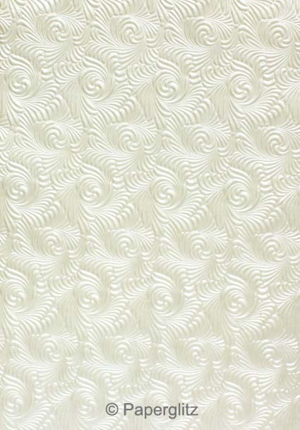 Petite Glamour Pocket - Embossed Majestic Swirl White Pearl