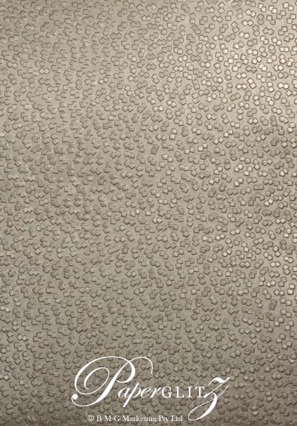 Handmade Embossed Paper - Modena Pewter Pearl A4 Sheets