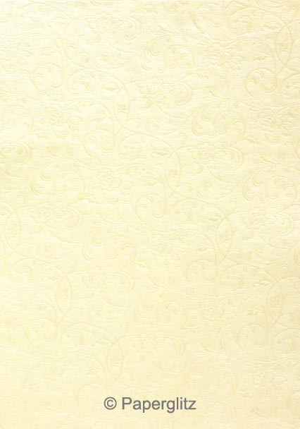 Handmade Embossed Paper - Olivia Ivory Pearl Full Sheet (56x76cm)