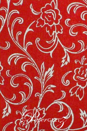 Handmade Chiffon Paper - Olivia Red & Silver Foil A4 Sheets