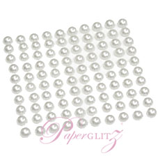Self-Adhesive Flat Back Pearls - 4mm White - Sheet of 100