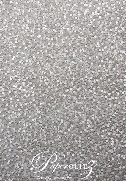 Glamour Pocket 150mm Square - Embossed Pebbles Silver Pearl