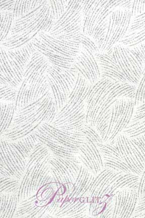 Handmade Glitter Print Paper - Ritz White & Silver Glitter Full Sheets (56x76cm)