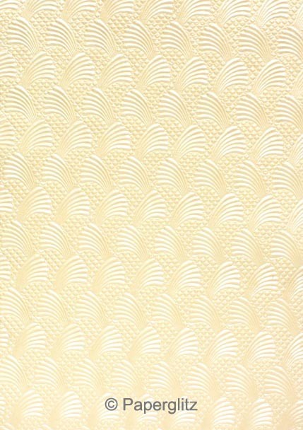 Handmade Embossed Paper - Sea Breeze Ivory Pearl Full Sheet (56x76cm)