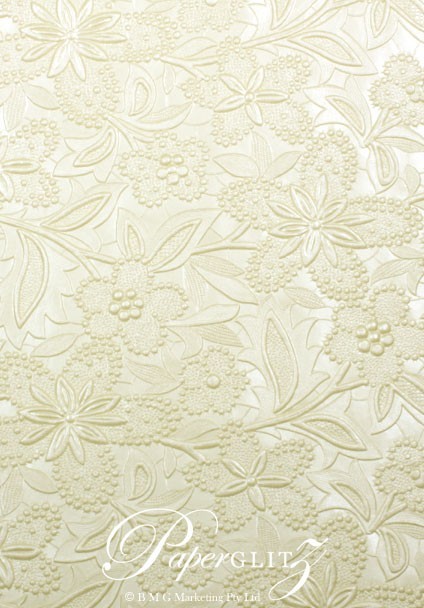 Glamour Pocket 150mm Square - Embossed Spring Ivory Pearl