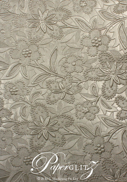 Glamour Pocket 150mm Square - Embossed Spring Pewter Pearl